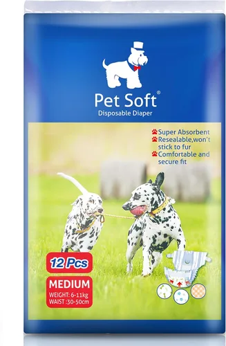 Miniatura 13 de Pet Soft, pañales desechables para mascotas, perros, cachorros, 12 unidades, 72 pañales, XXS- XL