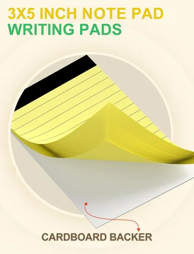 Miniatura 7 de Bloc de notas amarillos de 3 x 5 pulgadas, bloc de notas pequeños de 3 x 5, cuadernos pequeños de 3 x 5, bloc de notas forrados de 3 x 5, 10 blocs