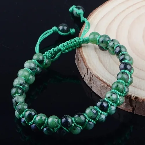 Miniatura 5 de MASSIVE BEADS Pulsera de macramé con cristales naturales para curación de chakras, cuentas de piedra de doble capa, piedras preciosas