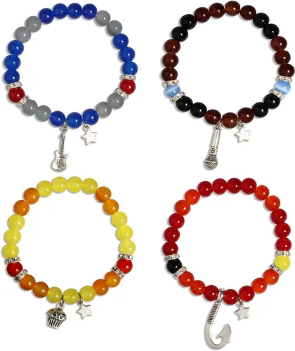 QqzsJewls Pulseras inspiradas en FNAF, regalos de disfraz para fanáticos del juego Fnaf, pulseras de piedra con cuentas para niños y niñas, regalos