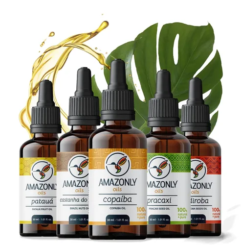 Miniatura 9 de AMAZONLY Botanic Bliss Collection - Aceite vegetal amazónico de nuez de Brasil, Andiroba y Pracaxi para cabello y piel, paquete de 3
