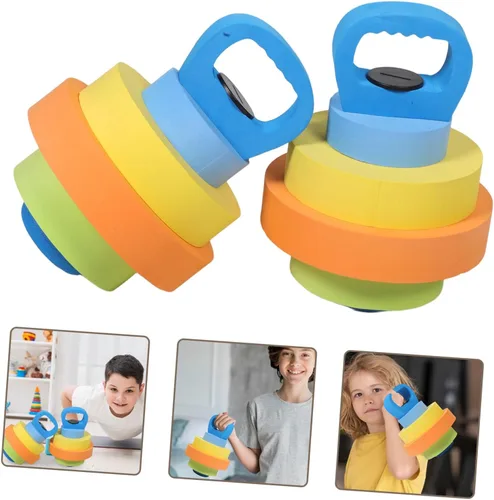 Miniatura 8 de Abaodam 1 par de mancuernas de agua ajustables de Eva para gimnasia ligera flotante para natación, preescolar, ejercicios de brazo, mancuernas