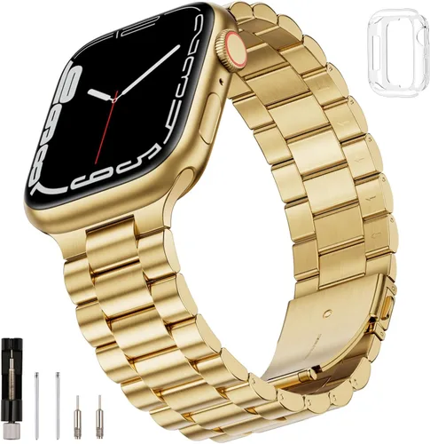 Miniatura 13 de SUNFWR Compatible con Apple Watch Band 40mm 41mm 38mm 42mm (Series 10 11) para Mujeres y Hombres, Correa de Acero Inoxidable para iWatch para Apple