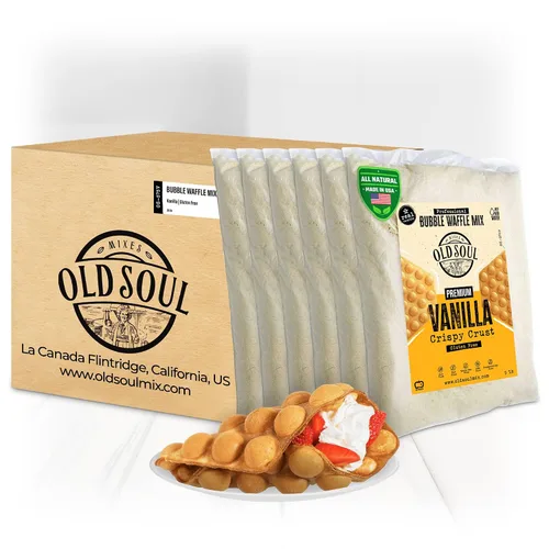Miniatura 11 de OldSoul - Mezcla profesional de gofres de burbujas, sin gluten, crujiente, sabor vainilla, mezcla de gofres de huevo, 28 gofres