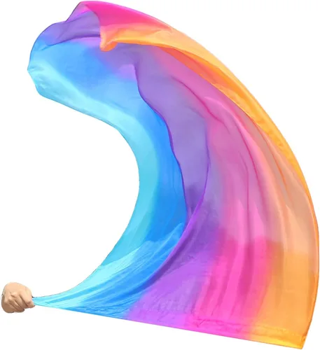Miniatura 26 de Winged Sirenny Banderas flexibles de alabanza porfética de adoración de danza, serpentina rectangular de 50 pulgadas (luna azul)