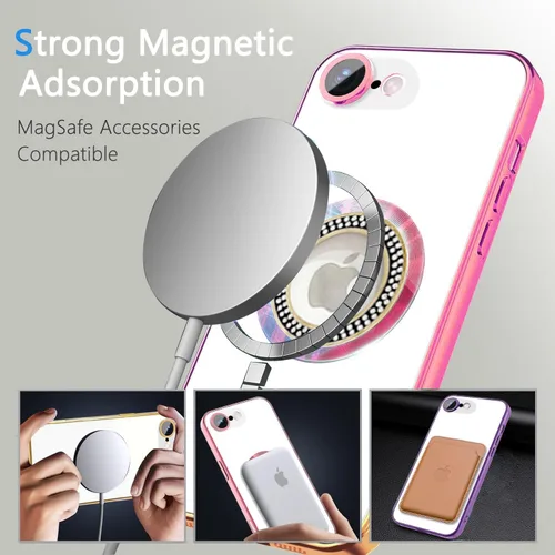 Miniatura 262 de Misscase Funda magnética con purpurina para iPhone 11 compatible con MagSafe, protección completa, delgada, a prueba de golpes, antiarañazos