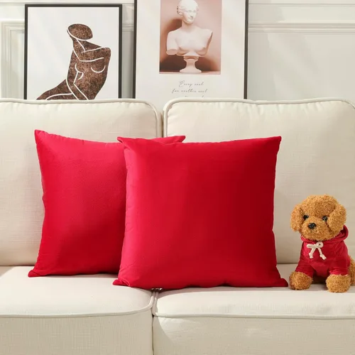 Miniatura 35 de Stellhome - Juego de 2 fundas de almohada de terciopelo Rosa claro