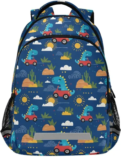 Miniatura 44 de MNSRUU Mochila escolar con correa para el pecho, mochila para laptop Galaxy Planets, mochila de senderismo de viaje para niños y niñas, Animal 031