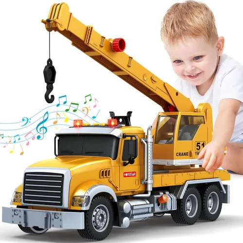 Miniatura 12 de Bstoyder Juguetes para niños de 3, 4, 5, 6, 7, 8 años, gran camión excavadora con luces, sonidos, camión juguete de fricción para niños pequeños