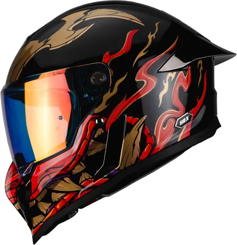 Miniatura 8 de HAX Casco de motocicleta de cara completa para hombres y mujeres adultos, certificado DOT y ECE 22.06, casco de motocross de ventilación avanzada