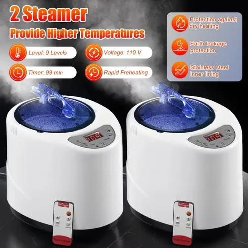Miniatura 8 de X-Vcak Sauna para 2 personas, caja de sauna extragrande, tienda de campaña portátil para sauna de vapor con 2 vaporizadores, 2 sillas plegables, 71