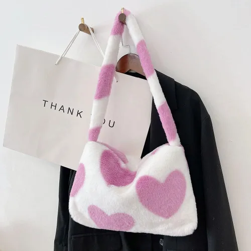 Miniatura 6 de Bolsa de hombro para mujer Kexle, afelpada, para otoño e invierno
