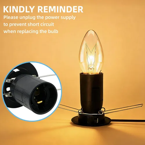 Miniatura 5 de Cable de lámpara de sal del Himalaya con interruptor de atenuación y bombillas, cable de repuesto original de 6 pies con ensamblaje de base de 3.35