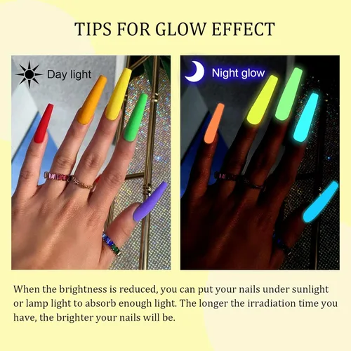 Miniatura 3 de SAVILAND - Juego de esmaltes de uñas de gel que brillan en la oscuridad - 12 colores de Halloween, esmaltes de uñas de gel neón luminosos, efecto