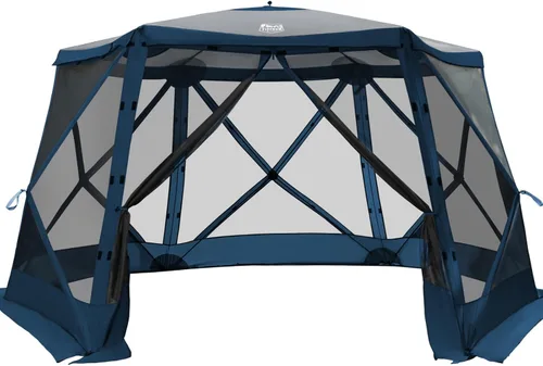 Timber Ridge Gazebo desplegable, casa portátil de pantalla instantánea con malla, fácil de instalar en 60 segundos, mide 12.1' x 10.5' x 7.2', se