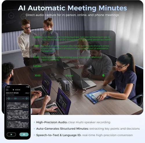 Miniatura 5 de Lentes inteligentes AR con pantalla de visualización, cámara HD integrada y control de anillo, lentes de teleprompter de privacidad AI HUD