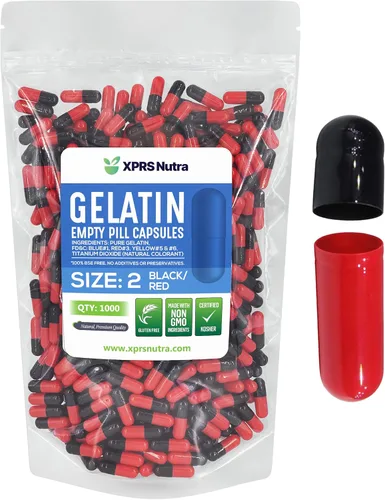 XPRS Nutra Cápsulas vacías de tamaño 2 – 1000 cápsulas vacías de gelatina – Pastillas de relleno de cápsulas de bricolaje – Cápsulas de gel de