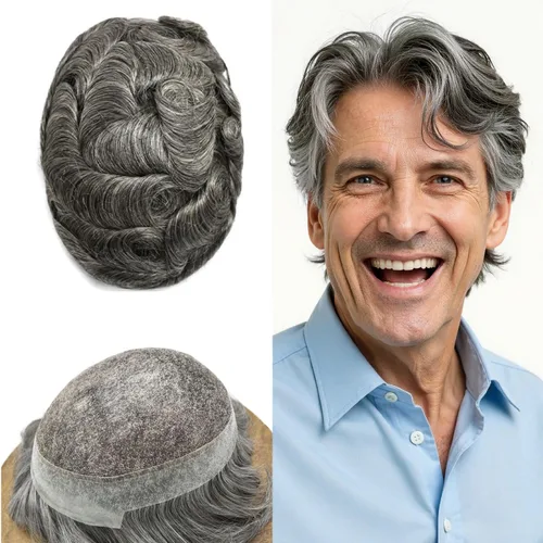 Toupee para hombres Piezas de cabello humano real Encaje suizo para hombres Toupee unidades de cabello humano europeo para hombres Hairpieces Hair