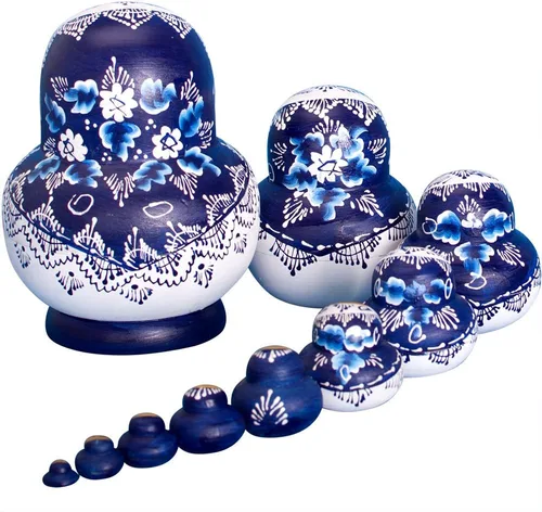 Miniatura 4 de Muñecas rusas de anidación para niños, muñeca Matryoshka 10 piezas hechas a mano