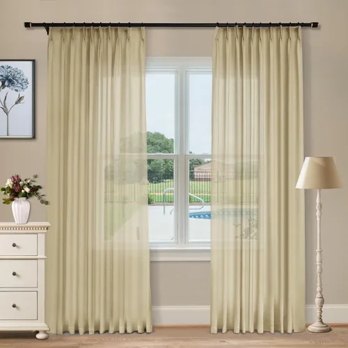 Macochico Cortinas plisadas de lino para cortineros transversales, cortinas plisadas para filtrar la luz, protegen de privacidad para sala de estar