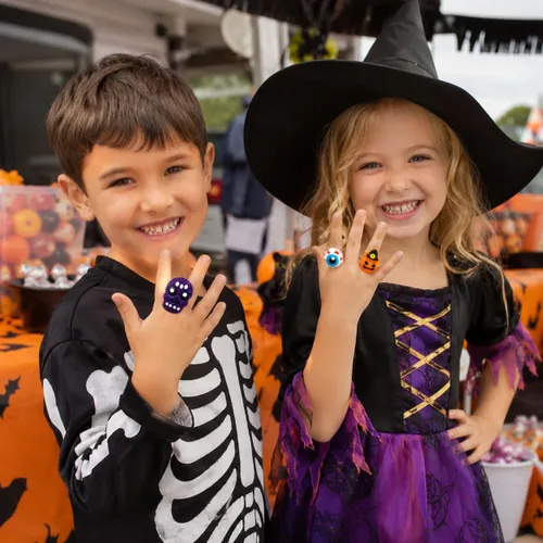 Miniatura 9 de Fruidles 12 anillos de dulces de Halloween, caramelos duros, envueltos individualmente (paquete de 12)