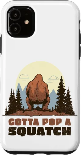 Miniatura 8 de Funda divertida para iPhone 16, diseño de Bigfoot Gotta Pop A Squatch Squat Poop Joke