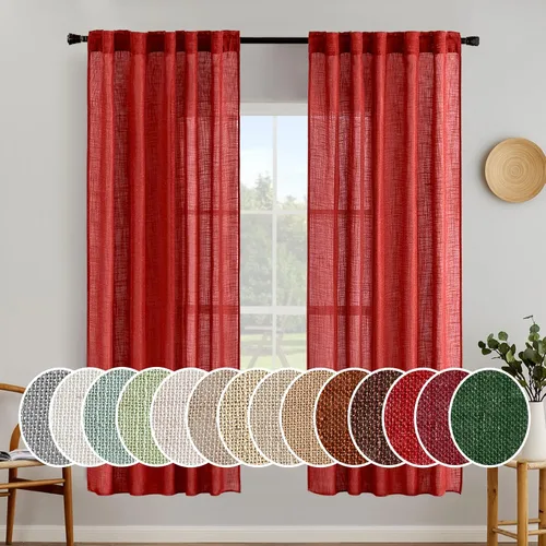 Miniatura 35 de MIULEE Cortinas de lino blanco de 108 pulgadas de largo para dormitorio, sala de estar, cortinas de ventana con textura de lino suave y grueso, Lino