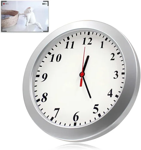 1080P HD Mini Cámara Reloj de Pared Cámaras con Detección de Movimiento Seguridad Interior Cámara Oculta Mascota Cámara para Hogar/Oficina, Sin Wi-Fi