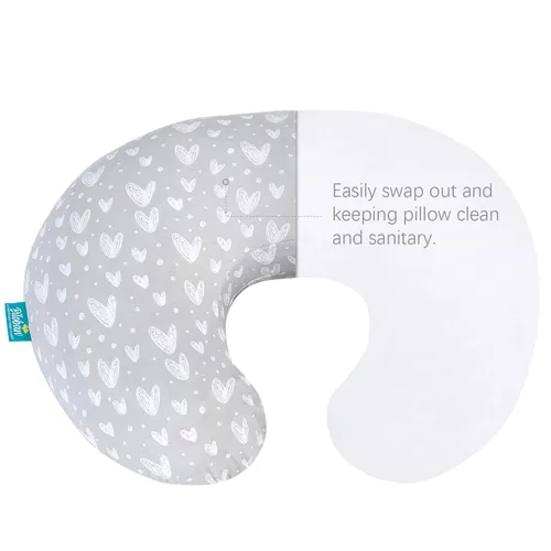 Miniatura 6 de Juego de 2 fundas de almohada de lactancia compatibles con almohada Boppy, 100% algodón jersey con cremallera grande, súper suave, transpirable