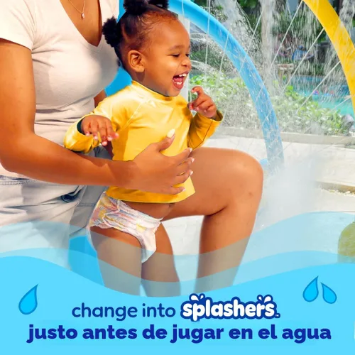 Miniatura 5 de Pañales de natación Pampers - Splashers - Tamaño 5+, 17 unidades, pantalones de natación desechables para bebé sin huecos