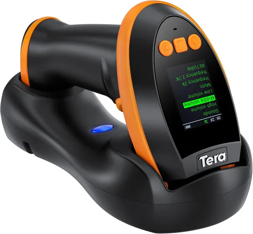 Miniatura 11 de Tera Escáner de Código de Barras Inalámbrico con Pantalla: Versión Pro 1D 2D QR con Teclado de Configuración, Cuna de Carga, Funciona con Bluetooth