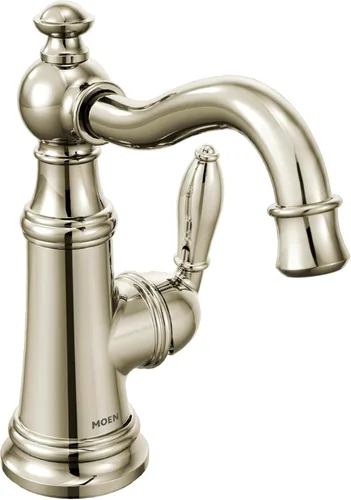 Miniatura 9 de Moen S42107BL Weymouth - Grifo de lavabo de baño tradicional con un solo orificio con montaje de drenaje, negro mate Mate negro