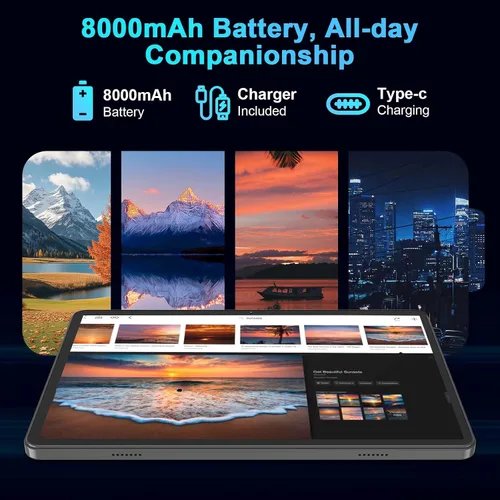 Miniatura 4 de Tablet 2026 de 10 pulgadas, tableta Android 15 con teclado, 26 GB+256 GB+2 TB expandir, tabletas PC con Gemini AI, Octa-Core, WiFi 5G, 8000 mAh