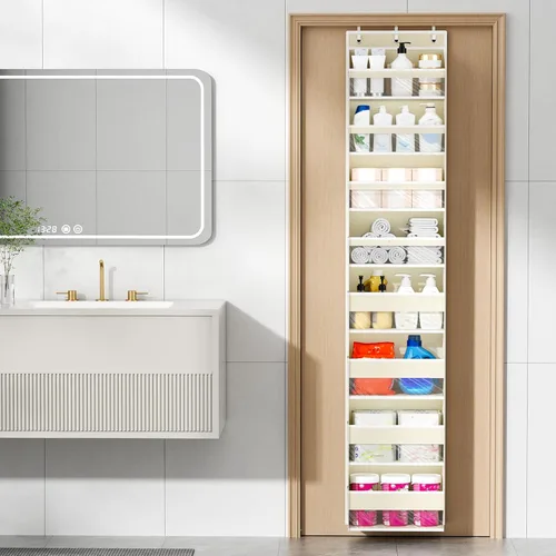 Miniatura 2 de Mefirt Organizador Sobre la Puerta, 8 Estantes Organizadores Colgantes para Puerta con 8 Bolsillos de Gran Capacidad, Organizador de Almacenamiento