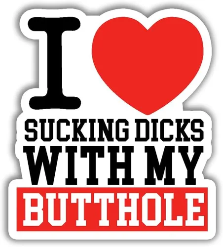 Calcomanía con texto en inglés "I Love Sucking Dicks with My Butthole" Humorístico Dirty Mind Joke Sticker Funny Adult Gay Gift Decor TruckHelmet