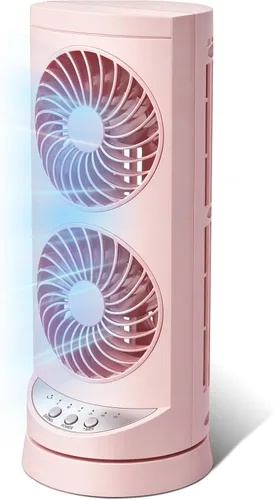 Miniatura 8 de Ventiladores de torre personales de refrigeración que soplan aire frío, ventilador de escritorio pequeño de pie con 3 velocidades y temporizador