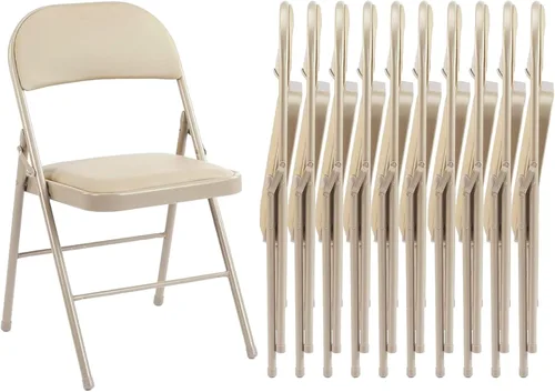 Miniatura 33 de Sweetcrispy Paquete de 4 sillas plegables de plástico para 330 libras, portátiles, metal resistente, fáciles de usar, almacenar, cómodas, para Gris