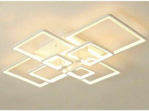 Miniatura 2 de Lámpara LED moderna regulable de 8 cabezales cuadrados con control remoto cerca del techo, candelabros acrílicos para dormitorio, sala de estar