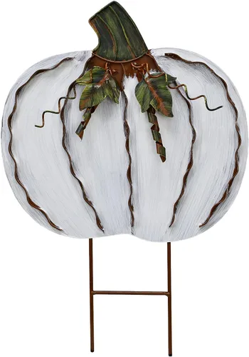 Miniatura 10 de Letreros de metal con estacas de calabaza, decoración de otoño, decoración decorativa de jardín, césped, calabazas, decoración de otoño al aire