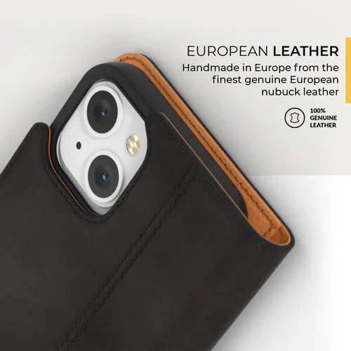 Miniatura 3 de Snakehive Funda de cuero para iPhone 13 Funda de piel auténtica con tarjetero Funda tipo cartera con soporte Compatible con iPhone 13 (negro)