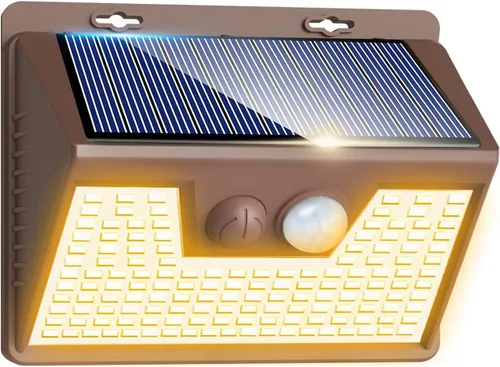 Miniatura 18 de Peasur Luces Solares para Exteriores con Sensor de Movimiento, 140 LED Luz Solar Alimentada por Energía Solar para Cerca Impermeable, 3 Modos