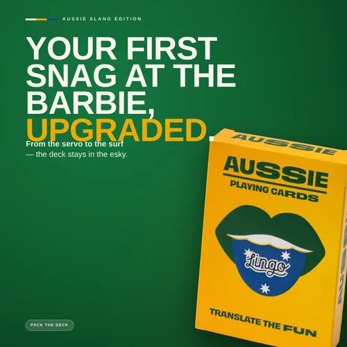 Miniatura 4 de Lingo Juego de cartas australianas 52 expresiones y frases australianas divertidas Divertido juego de cartas regalo para expatriados