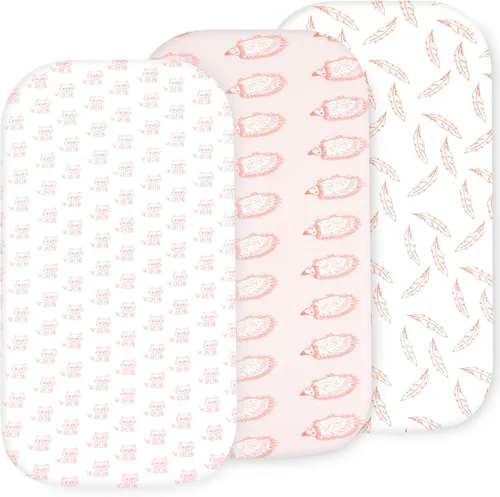 Miniatura 19 de Organic Cotton Bassinet Sheets, 3-Pack Fitted Bassinet Mattress Sheets for Baby Boys & Girls Compatible with Halo BassiNest, Graco, Baby Delight &