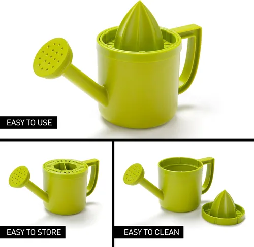 Miniatura 4 de Peleg Design Lemoniere - Exprimidor manual en forma de regadera original, exprimidor de plástico verde con vertedor para jugo de limón o cítricos
