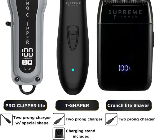 Miniatura 4 de Supreme Trimmer Paquete de Barbero 3 en 1 Pro Clipper Lite, Recortadora DLC T-Shaper, Afeitadora de Lámina Crunch Lite Kit Profesional