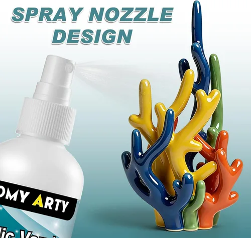 Miniatura 2 de HOMY ARTY Aerosol de barniz acrílico, barniz de alto brillo para pintura acrílica, pintura en aerosol transparente con acabado de alto brillo