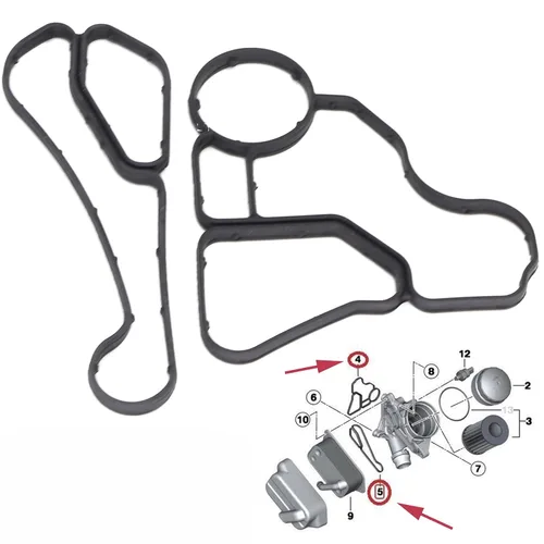 Miniatura 4 de 11427525335 para BMW E90 E92 328I 3.0L Junta de enfriador de aceite 11427537293 Junta de carcasa de filtro de aceite X3 X4 X5 Z4 128i 323i 328xi