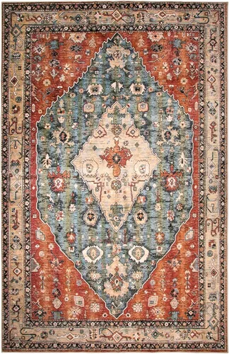 Miniatura 19 de Lahome Alfombra Bohemia Tribal Lavable de 3 x 5, Alfombras Antideslizantes para Entrada, Dormitorio, Sala de Estar, Vintage, Ultra Suave, No