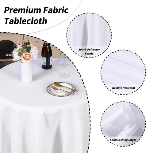 Miniatura 2 de Fixwal Paquete de 2 manteles cuadrados beige de 54 x 54 pulgadas, reutilizables, resistentes, lavables, de poliéster, para bodas, despedidas