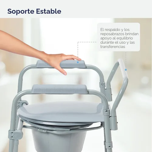 Miniatura 4 de Drive Medical RTL11158KDR - Silla plegable de acero para mesita de noche, inodoro portátil, capacidad de peso de 350 libras con cubo de 7.5 cuartos